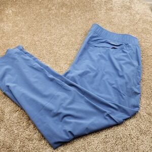 Eddie Bauer Women's Blue Stretch Travel Pants Size Large Elastic Waist